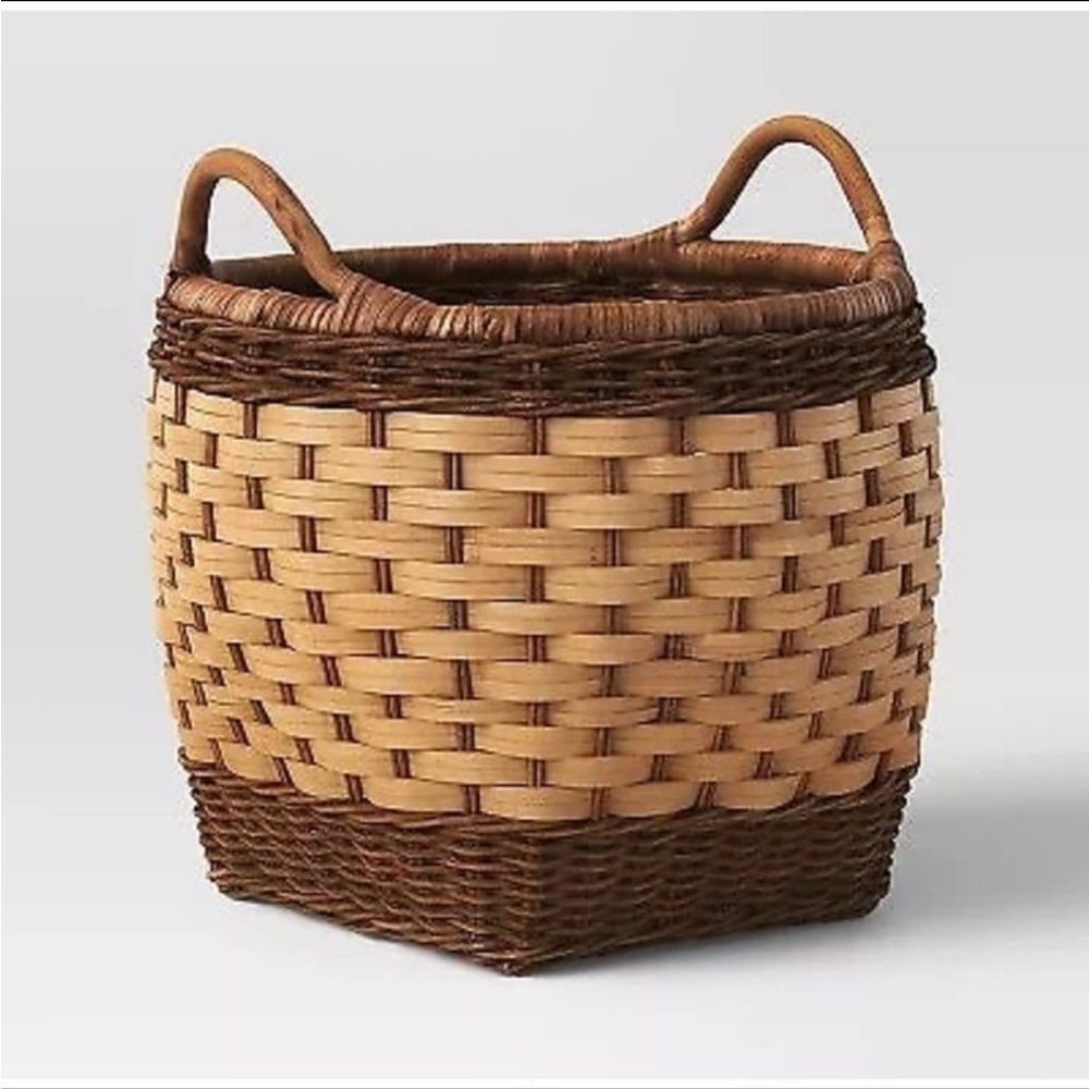 Threshold Small Two-Tone Rattan Fall Basket